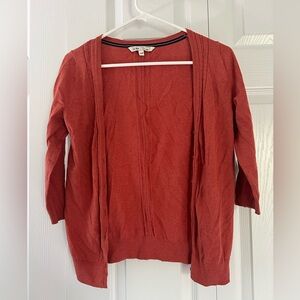 Fat Face Coral Red Women's cardigan w/ 3/4 length sleeves, US sz 6/ Uk sz 10